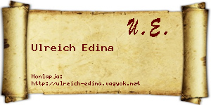 Ulreich Edina névjegykártya
